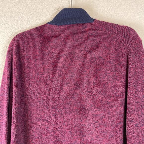 Zachary Prell Crawford Silk Wool Blend Sweater Mens XL Burgundy Red Knit 1/4 Zip - Picture 10 of 11